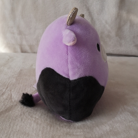 Squishmallow 5 inches Alexie, Plush Cow Toy - Purple and Black - Picture 5 of 7